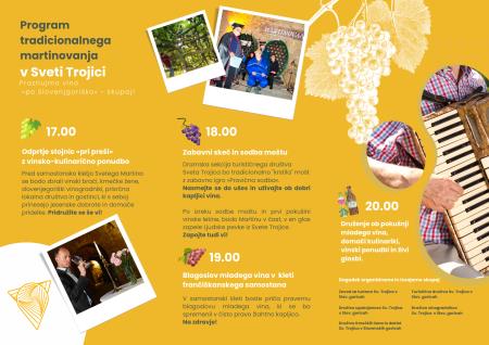 Martinovanje v Sveti Trojici 2022 Program